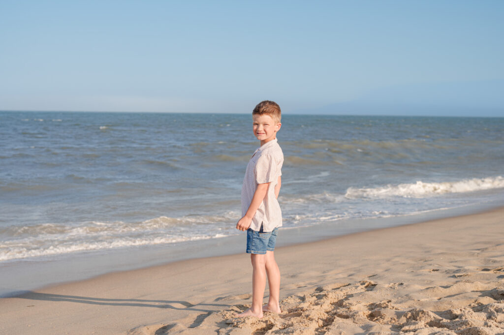 Family Beach Photoshoot during Summer Family Vacation at Ocean City Maryland