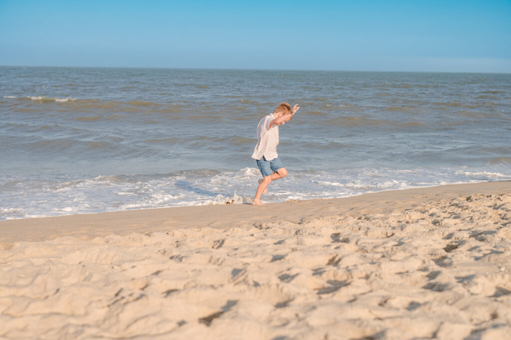 Family Beach Photoshoot during Summer Family Vacation at Ocean City Maryland