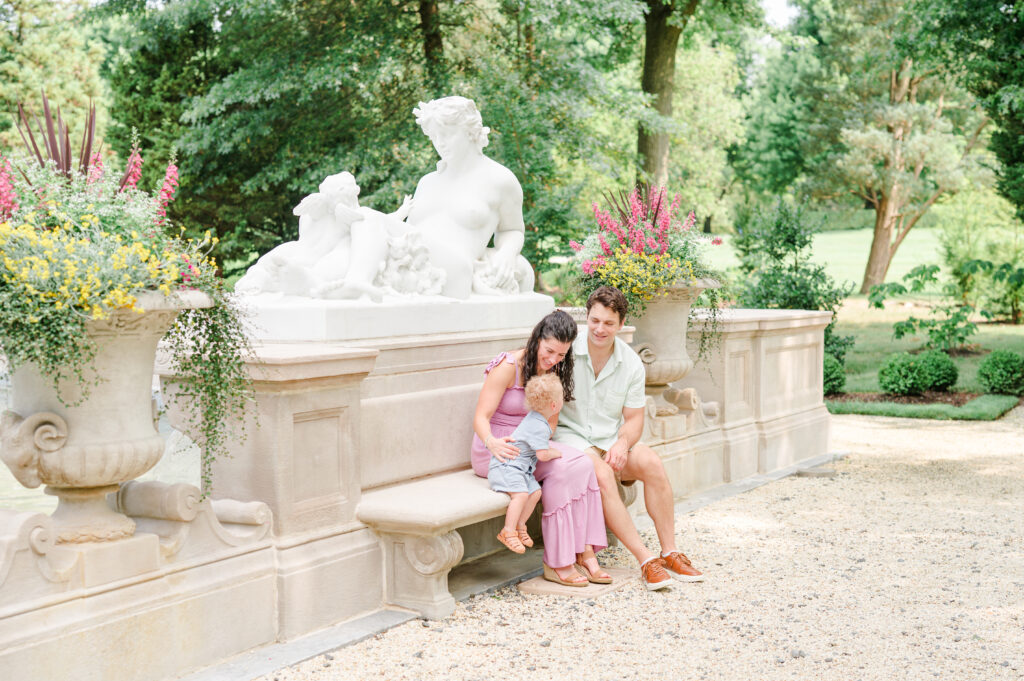 Family photos at the Nemours Estate in Wilmington Delaware